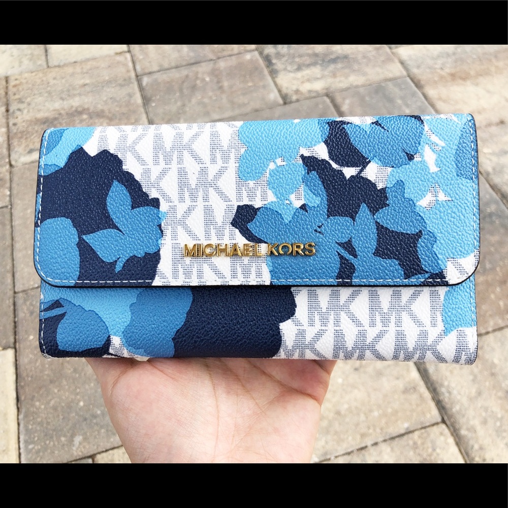 Michael Kors Jet set Large trifold wallet Floral